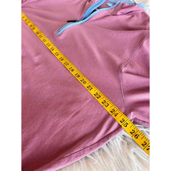 J. McLaughlin Men Stripe Quarter Zip Pullover Sweatshirt Stretch Red Blue SZ XL - Picture 10 of 11
